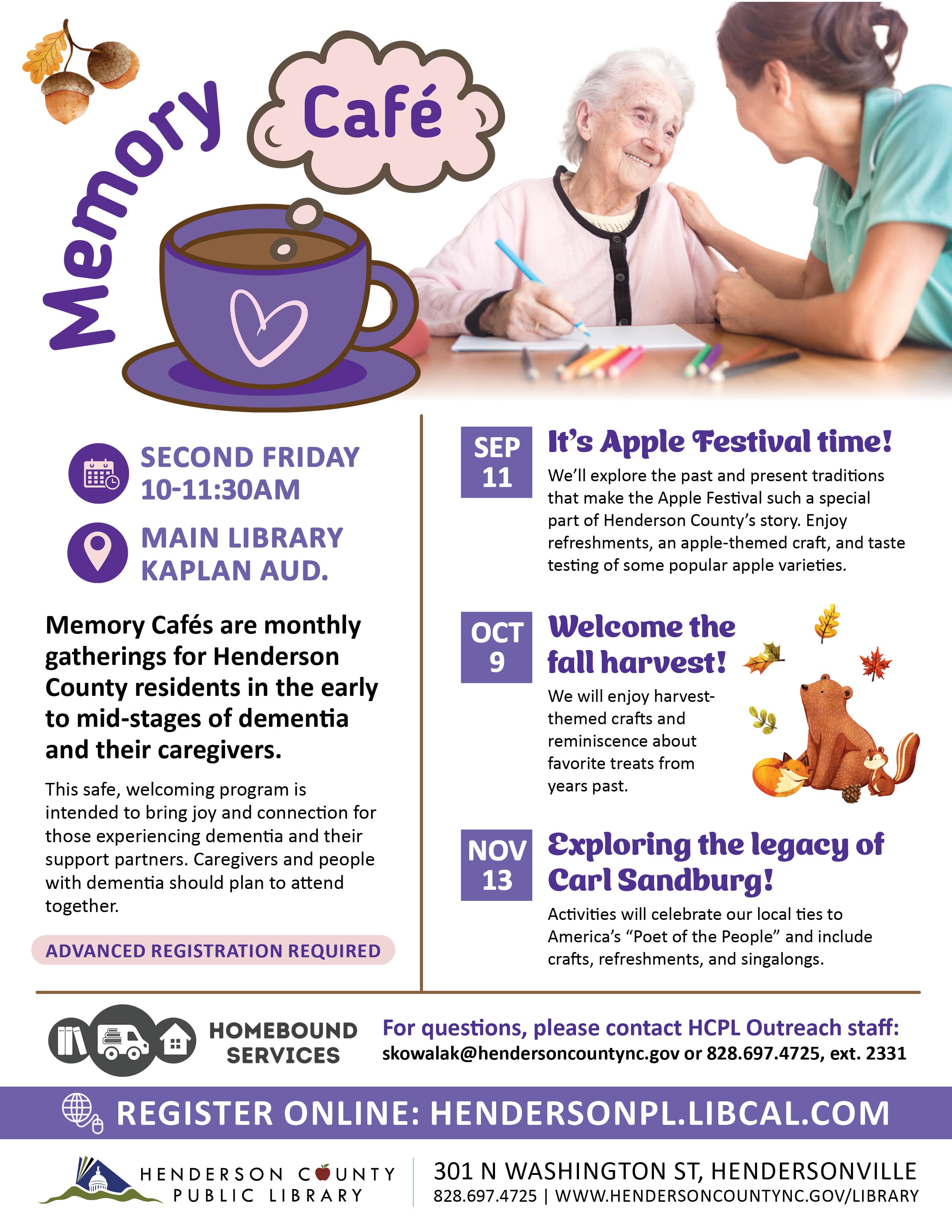 Memory Café- Welcome the Fall Harvest Season!