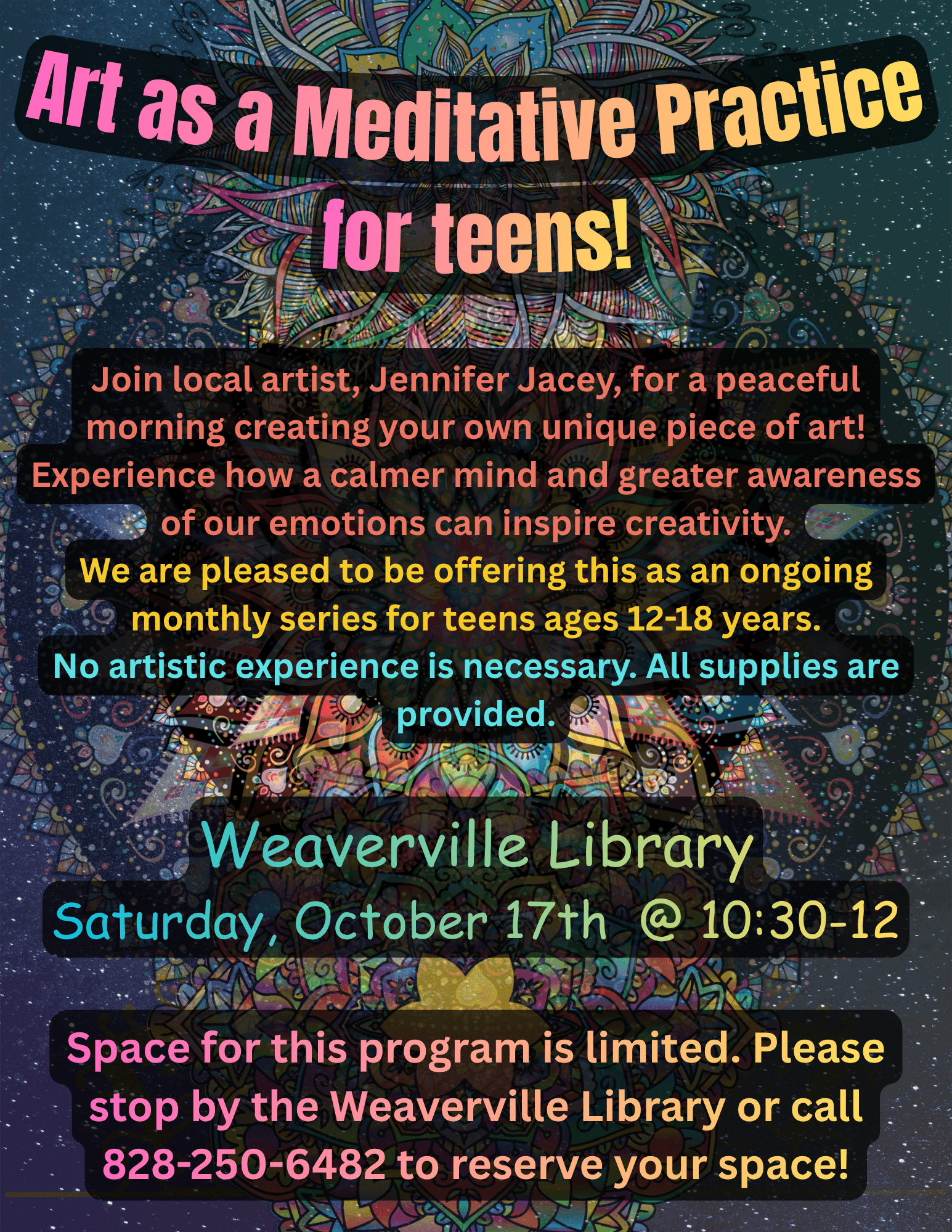 Art as a Meditative Practice - for teens 12-18