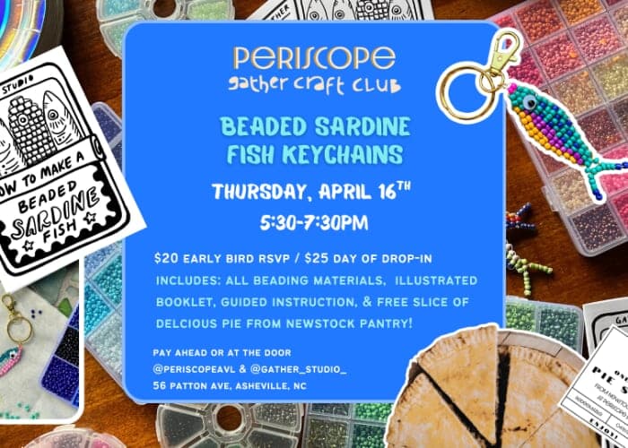 Beaded Sardine Fish Keychain Gather Craft Club @ Periscope