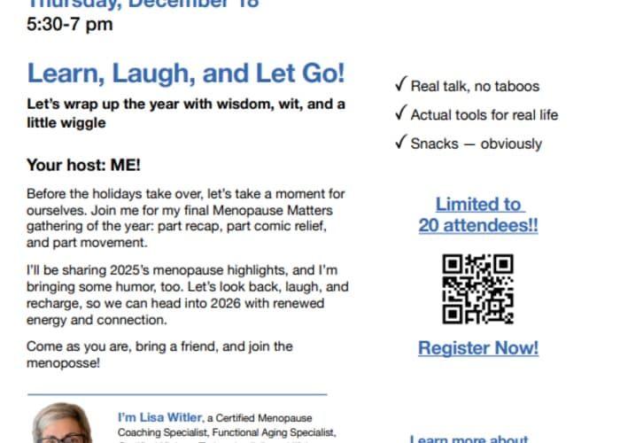 Join ACNC for MENOPAUSE MATTERS: Real talk. Real support. Real community.