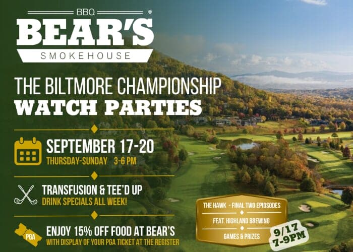 The Biltmore Championship Watch Parties at Bear’s Smokehouse BBQ