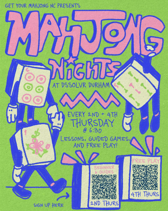 Monthly Mahjong (Beginner Lessons & Guided Play Every 2nd Thursday) - DURHAM