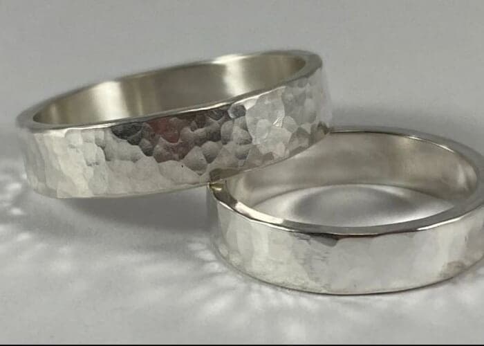 Hammered Wide Band Ring