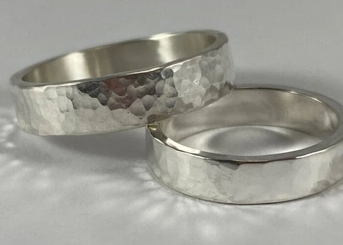 Hammered Wide Band Ring