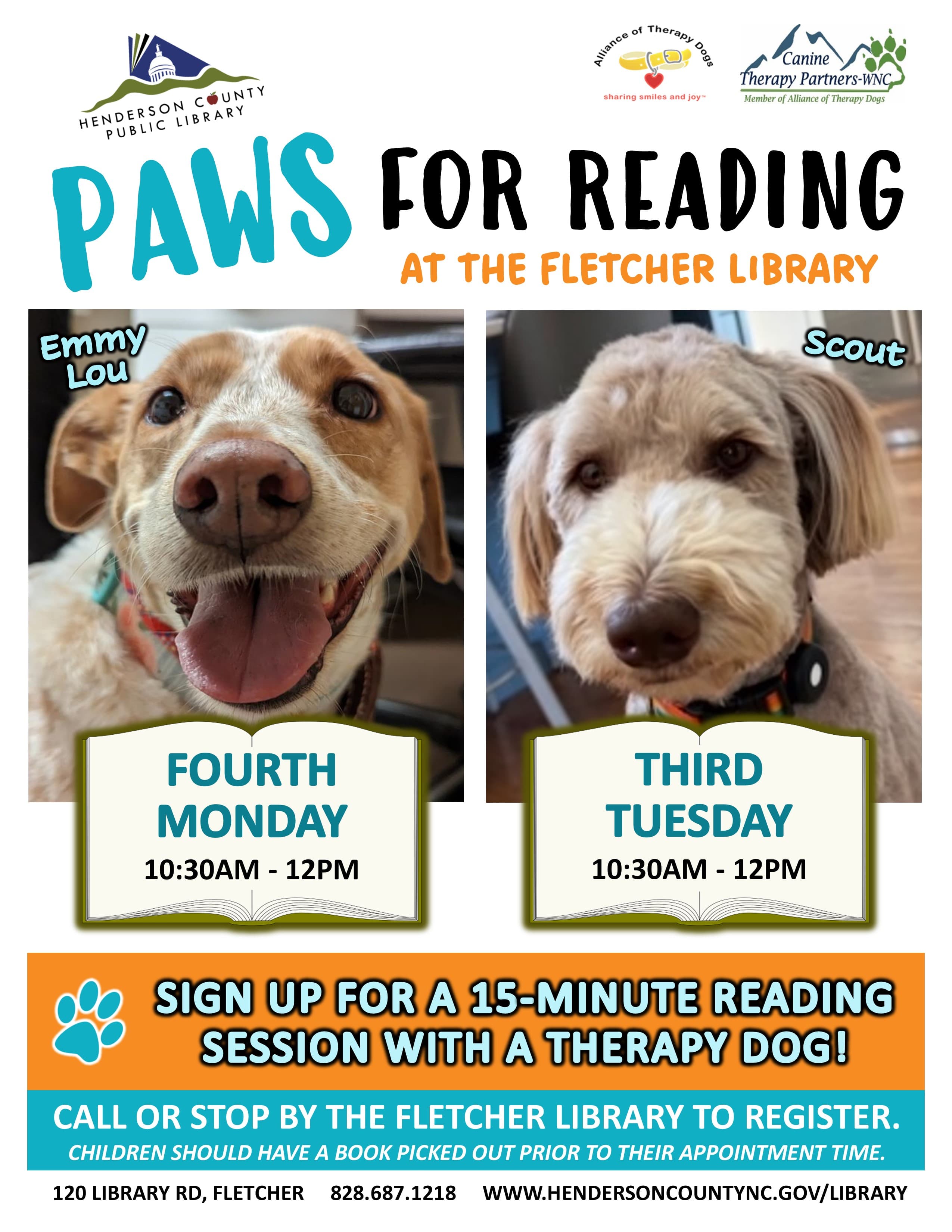 PAWS for Reading at the Fletcher Library