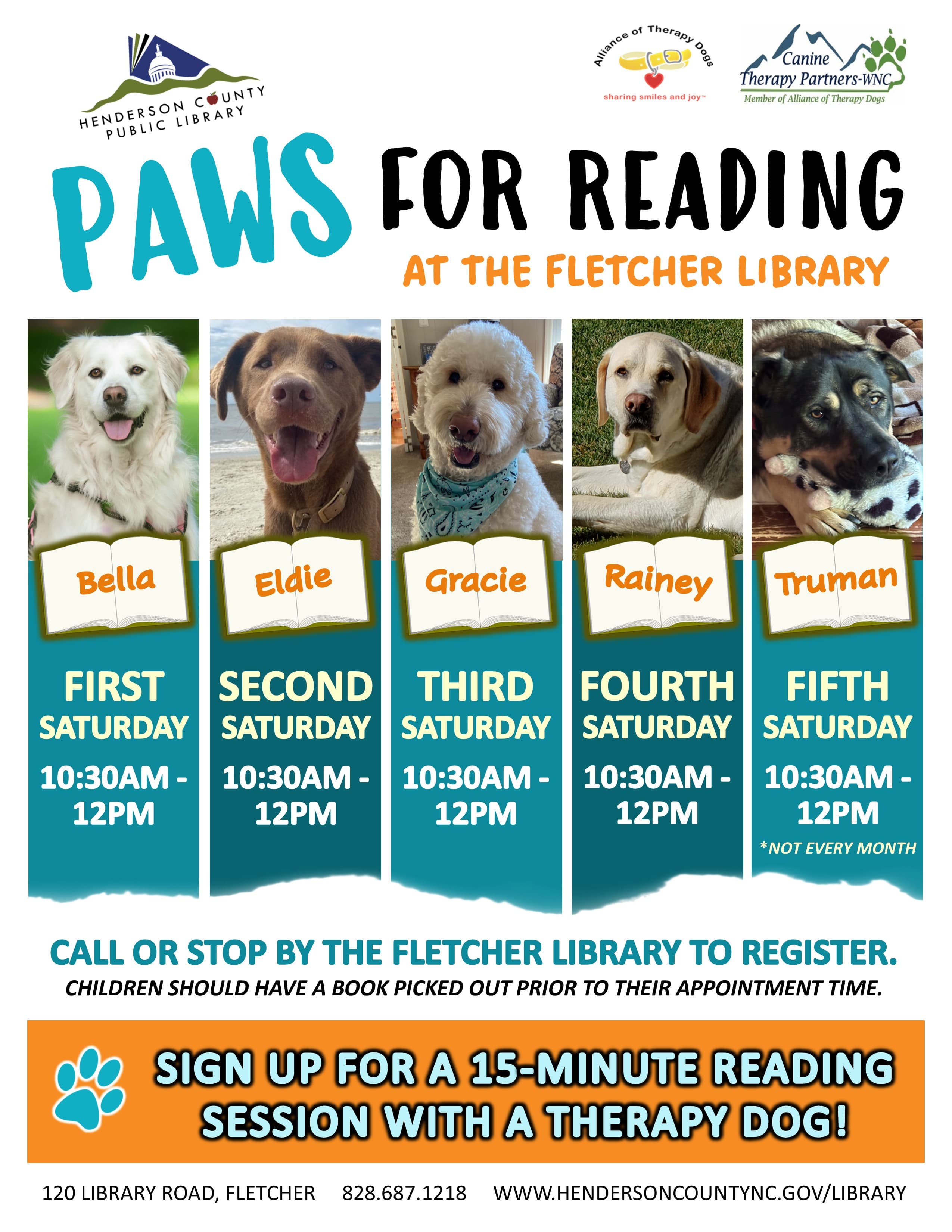 PAWS for Reading at the Fletcher Library