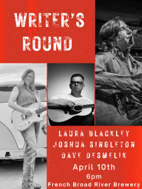 Writer’s Round: Dave Desmelik, Laura Blackley & Joshua Singleton