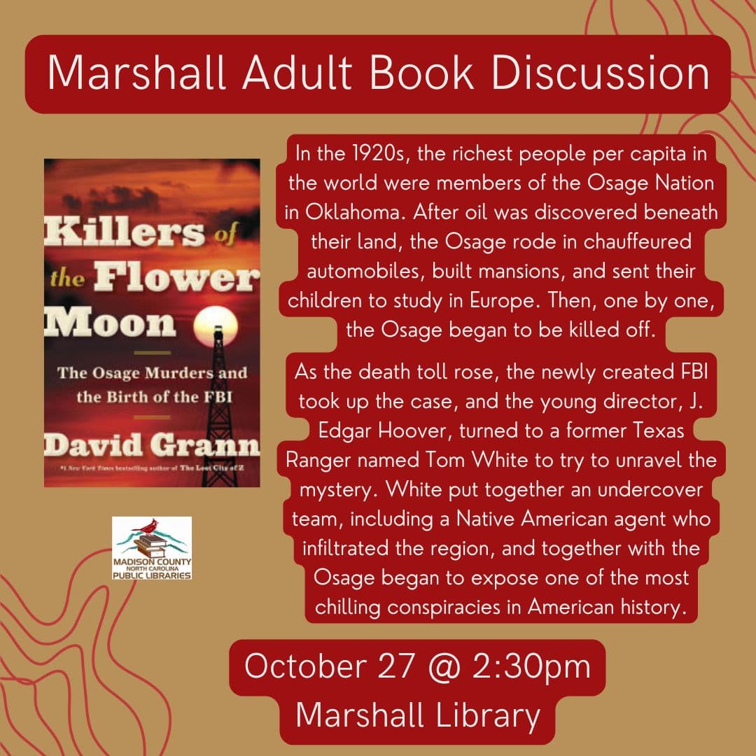 Marshall Adult Book Discussion