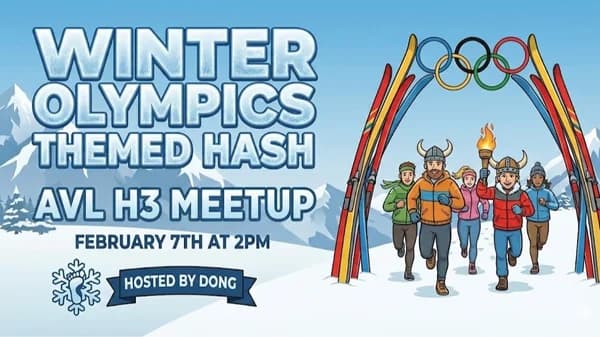 AVL H3 Run #852 Winter Olympics Hash, a trail by Dong #