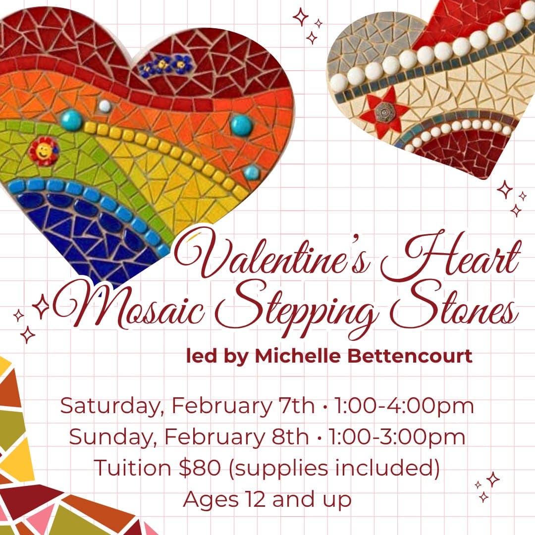 Valentine’s Heart Mosaic Stepping Stones with Michelle