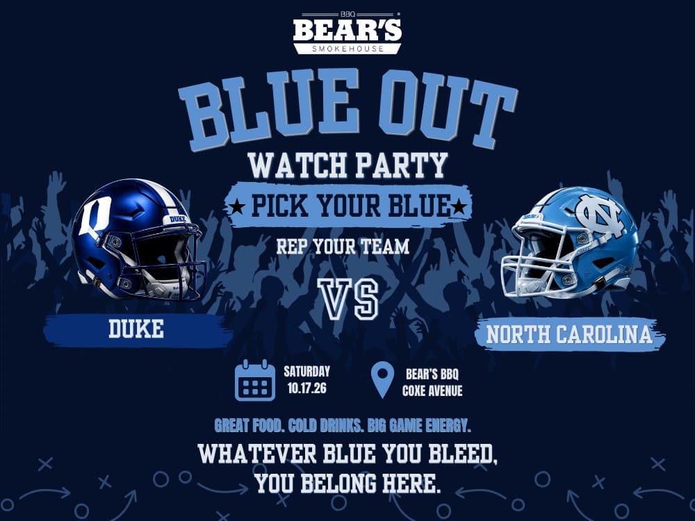 Blue Out Watch Party: Duke vs. UNC at Bear’s Smokehouse BBQ