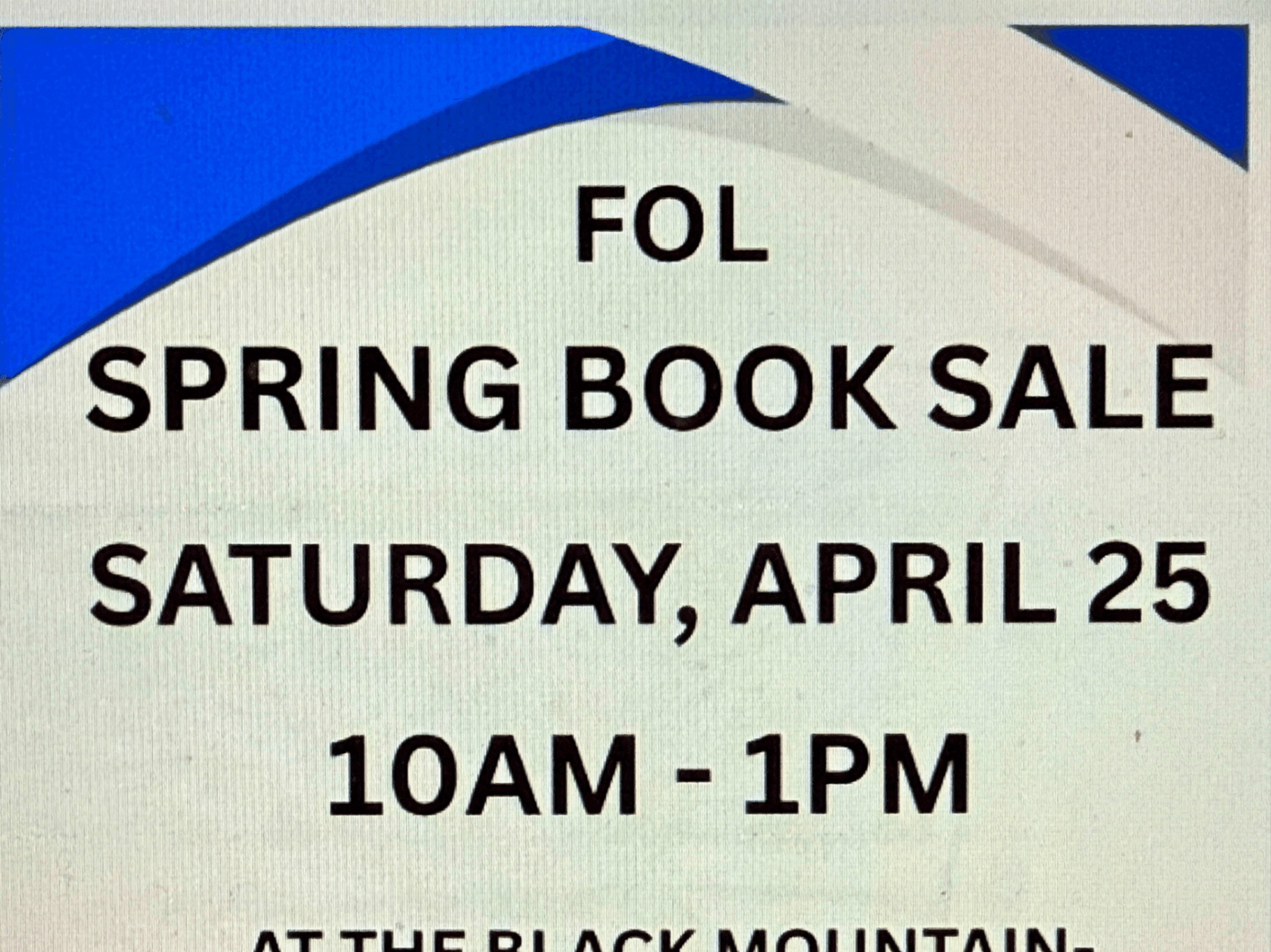 Friends of the Black Mountain Library Spring Book Sale