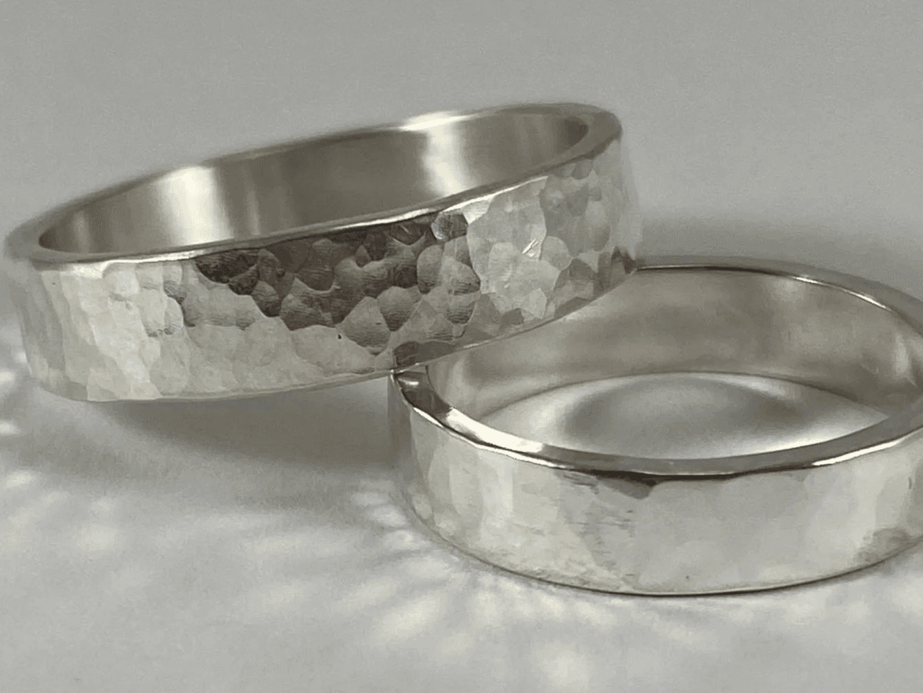 Hammered Wide Band Ring