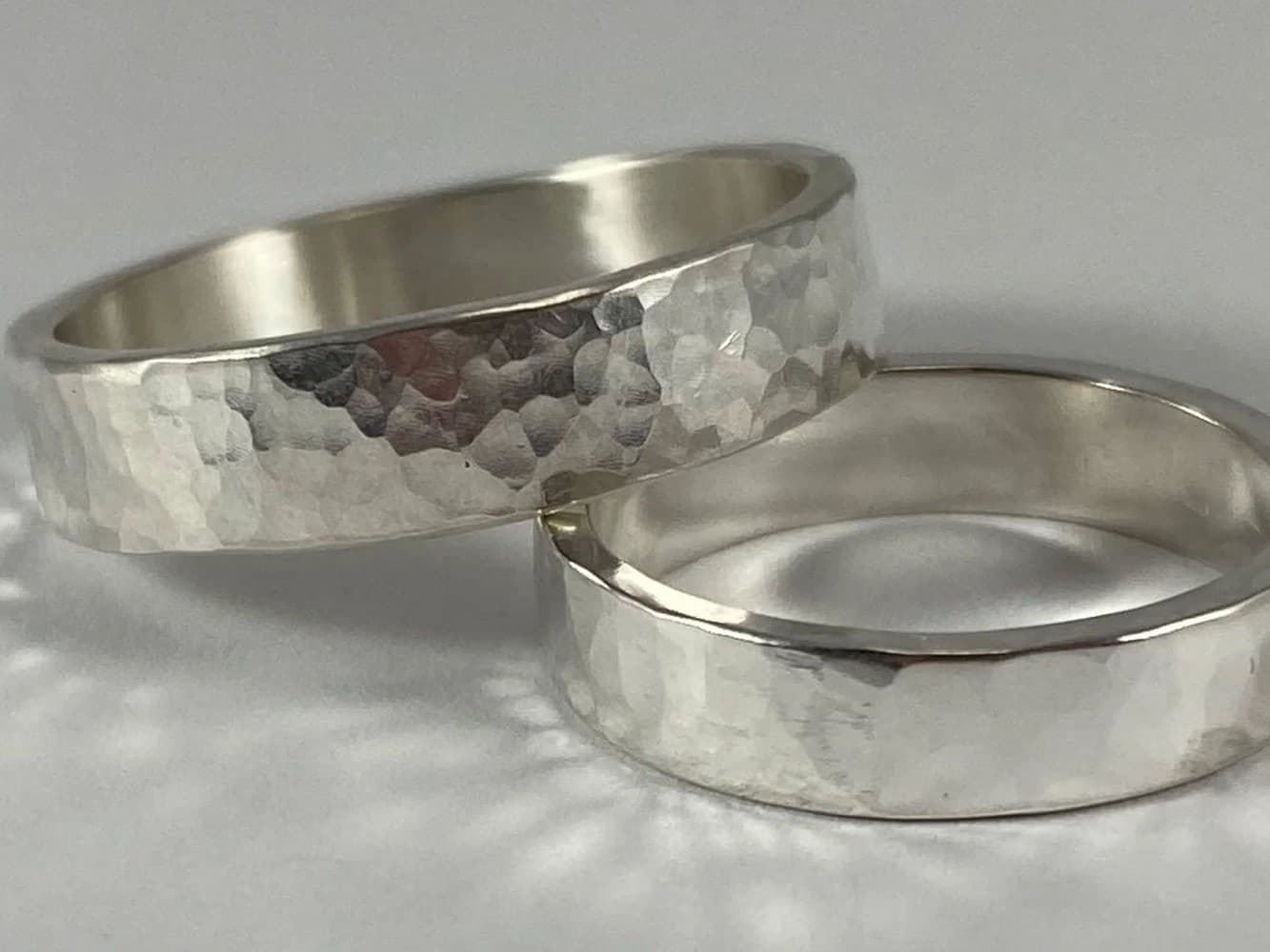 Hammered Wide Band Ring