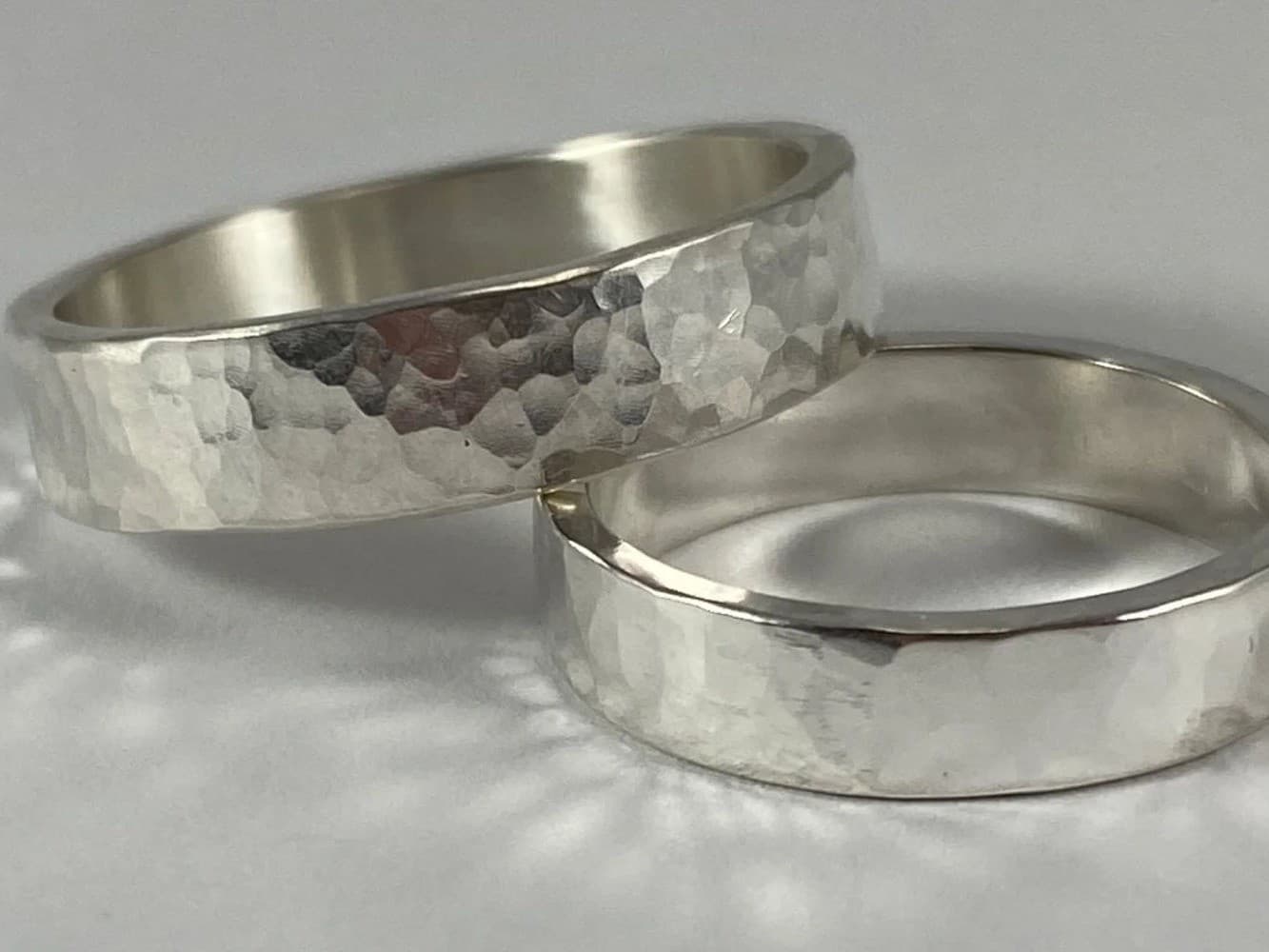 Hammered Wide Band Ring