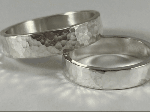Hammered Wide Band Ring