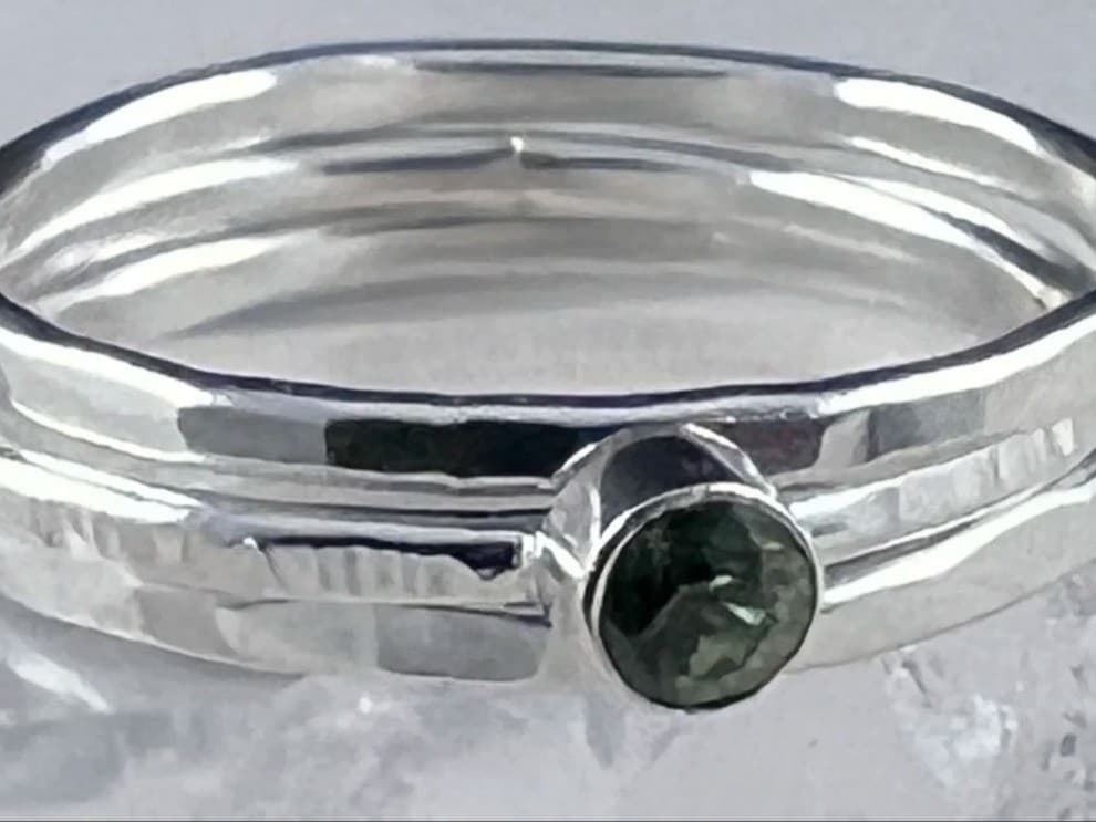 Silver Stacking Rings with Gemstone