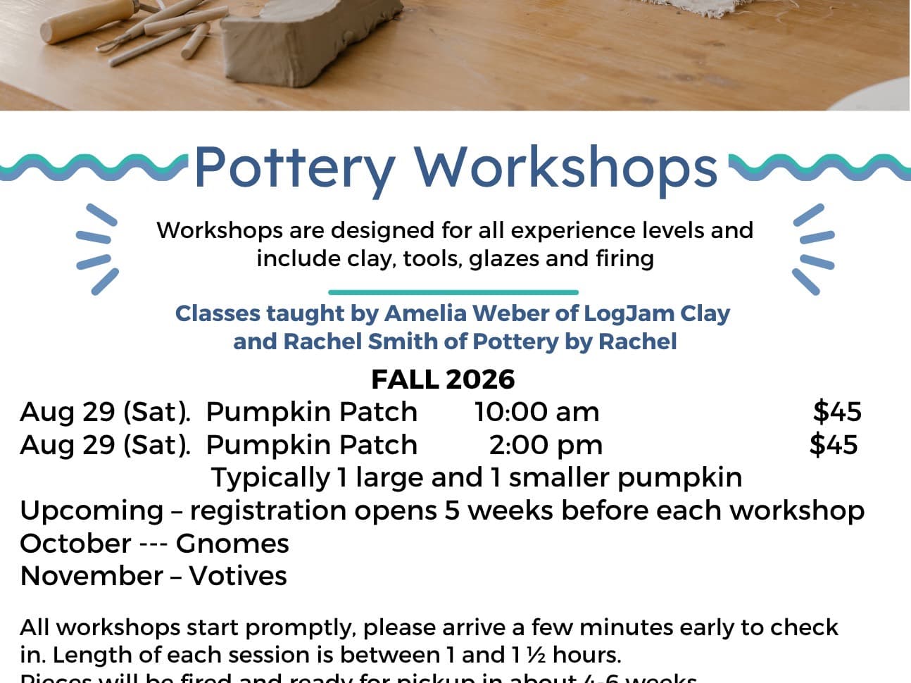 Pumpkin Patch - Pottery Experience