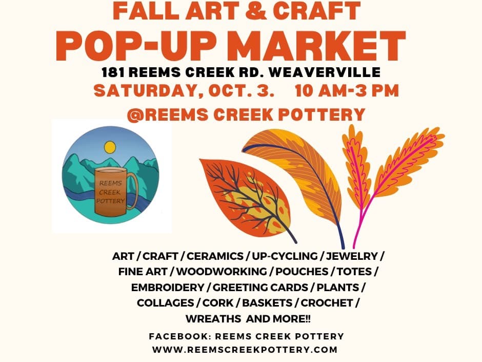 Fall Art and Craft Market Pop-Up at Reems Creek Pottery