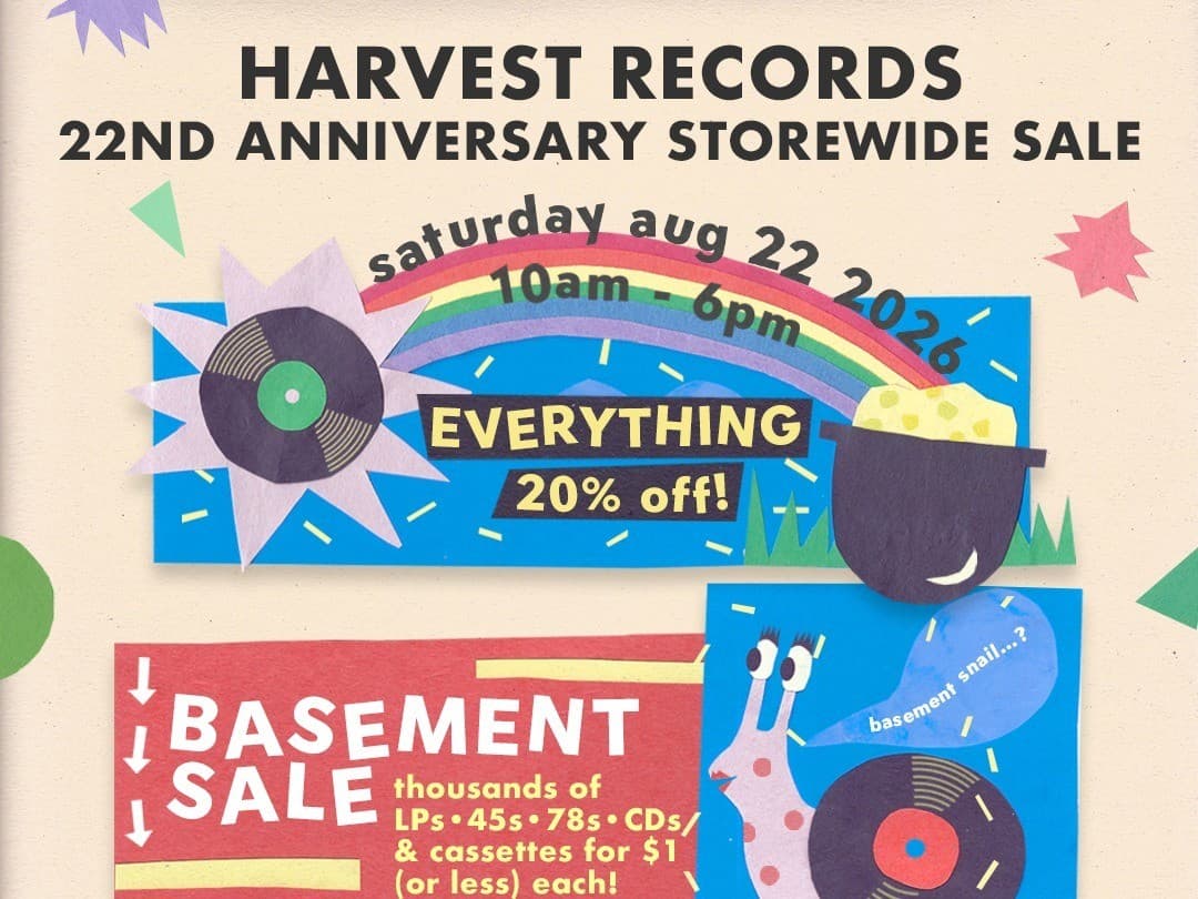 Harvest Records 22nd Anniversary Sale!
