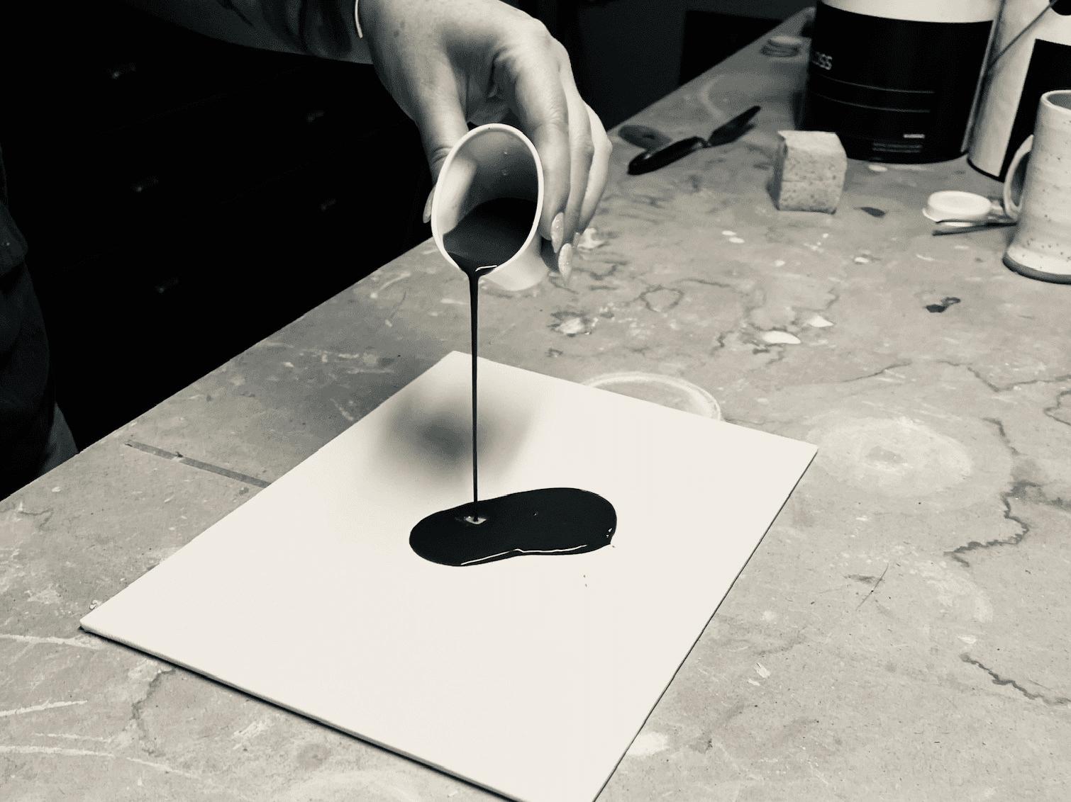 Acrylic Pouring on Raw Canvas art class