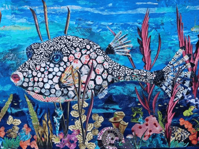 Coral Reef/ Undersea Landscape Collage with Li Newton