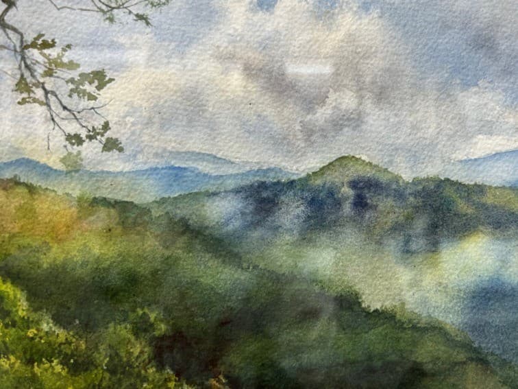 Watercolor Mountain Scenes art class